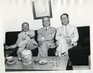 Photo of Ch’en Shouyi (Right), Hu Shih (Middle), and Lin Yutang (Left)